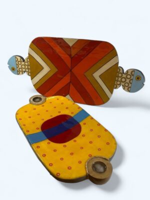 Handpainted Wooden Turtle & Fish Magnets